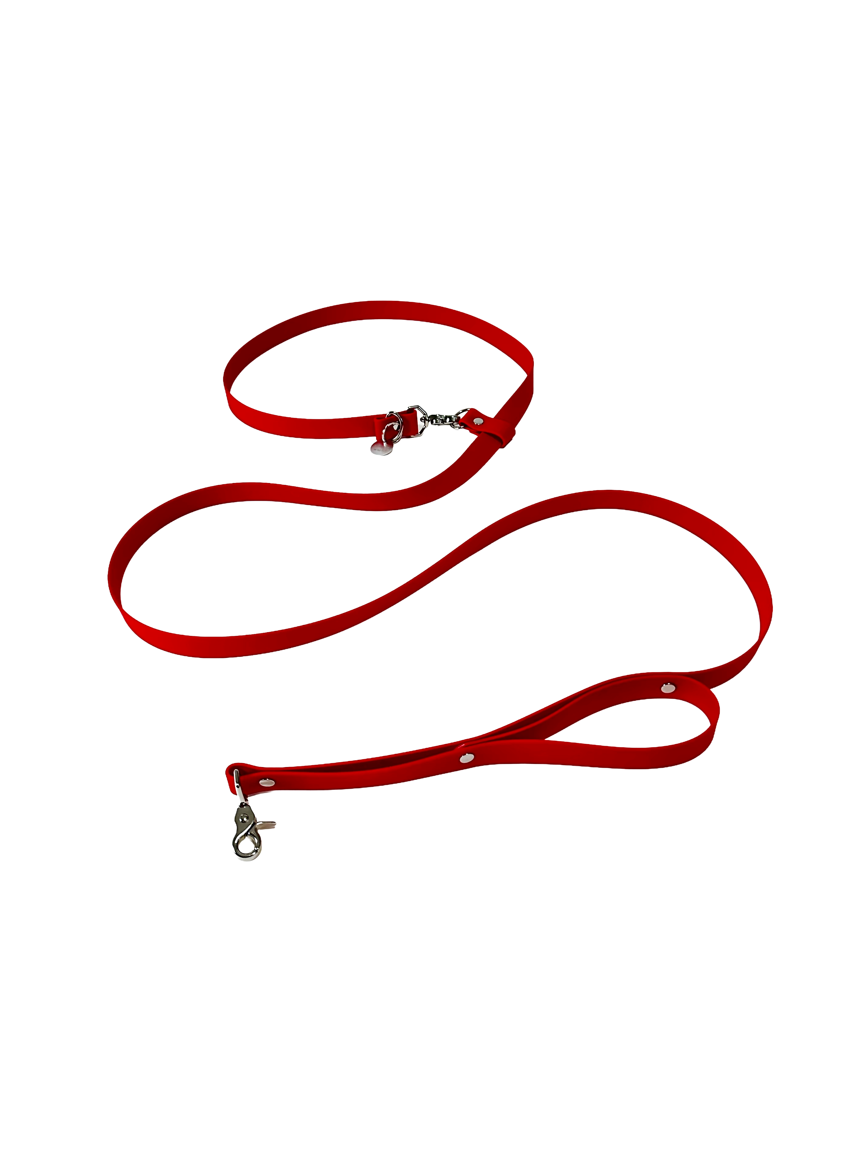 ADJUSTABLE THREE-WAY DOG LEASH — CHERRY RED
